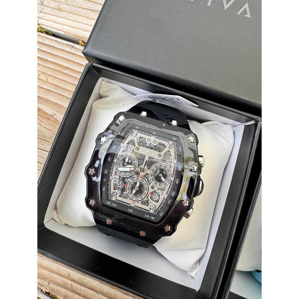 Activa Fury X 44.3mm Black Skeleton Dial Quartz Watch Unisex NIB - Picture 4 of 5